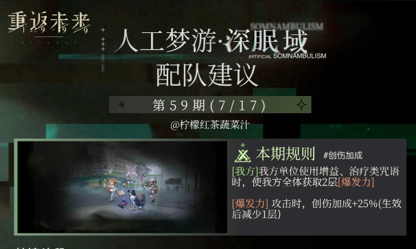 重返未来1999最新一期深眠域配队思路推荐攻略