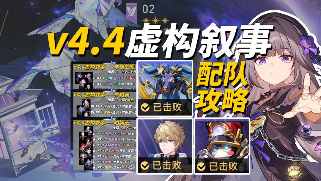 崩铁V4.4全新虚构叙事满星通关配队思路推荐