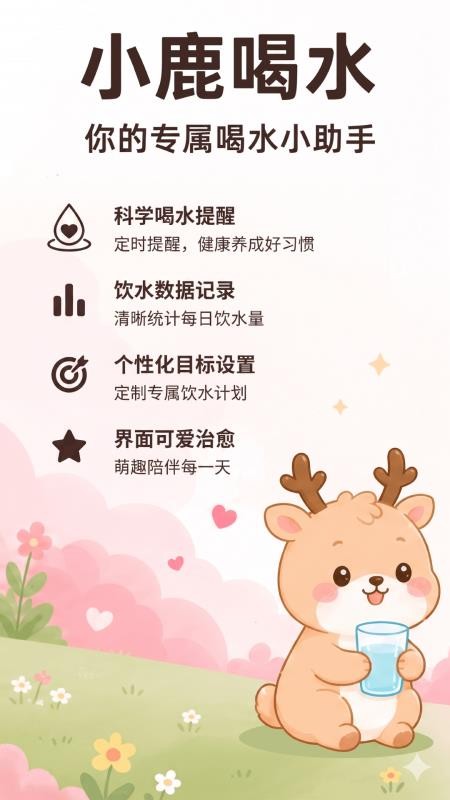 小鹿喝水打卡提醒截图3